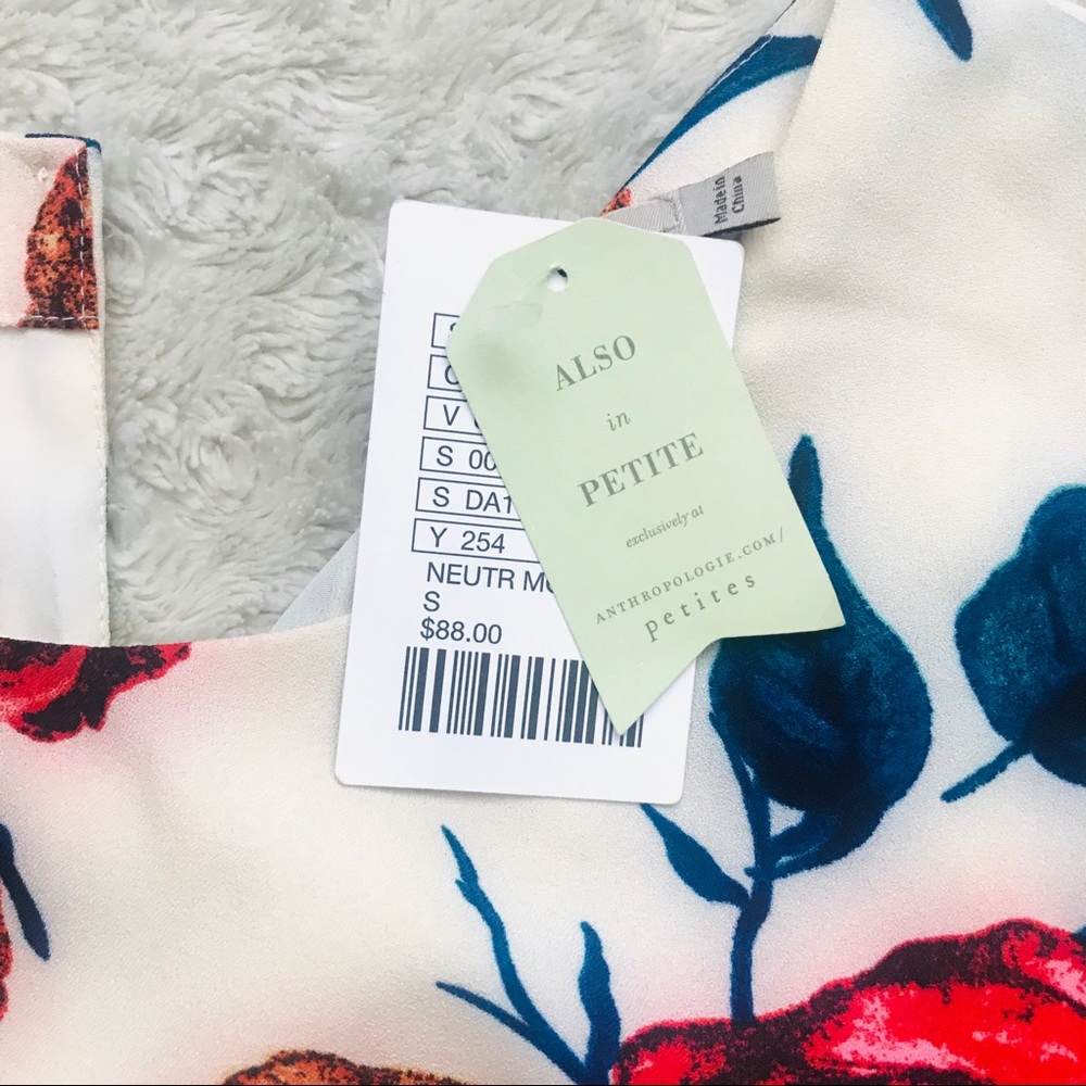 NWT🌹Anthropologie Floral Sleeveless Blouse Sz S🌹 - Picture 4 of 6